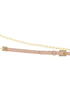 Chanel CC Belted Strand Necklace Faux Pearls with Leather and Metal Thin (view 2)