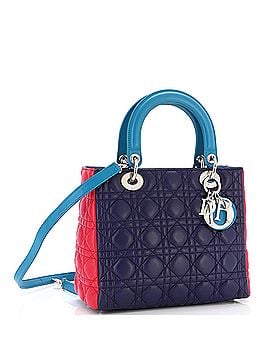 Christian Dior Tricolor Lady Dior Bag Cannage Quilt Lambskin Medium (view 2)