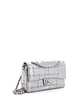 Chanel Airlines Classic Double Flap Bag Studded Quilted Glazed Calfskin Medium (view 2)