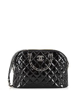 Chanel CC Dome Zip Shopping Bag Quilted Patent Small (view 1)