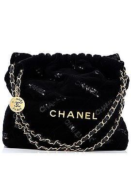 Chanel 22 Chain Hobo Quilted Velvet with Sequins Small (view 1)