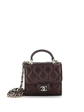 Chanel Square Classic Flap Top Handle Clutch with Chain Quilted Iridescent Lambskin (view 1)
