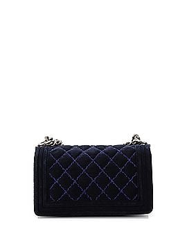 Chanel Boy Flap Bag Stitched Quilted Velvet Old Medium (view 2)