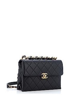 Chanel Chain Bar Top Handle Flap Bag Quilted Calfskin Small (view 2)