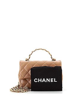 Chanel Crystal Chain Flap Top Handle Bag Quilted Lambskin Mini (view 2)