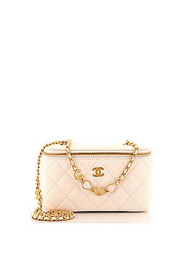 Chanel Coco de Toi Heart Vanity Case with Chain Quilted Patent Small (view 1)