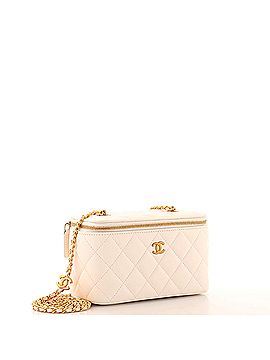 Chanel Coco de Toi Heart Vanity Case with Chain Quilted Patent Small (view 2)