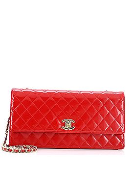 Chanel CC Chain Flap Bag Quilted Patent East West (view 1)