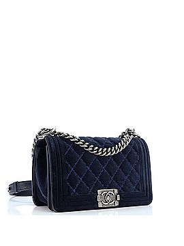 Chanel Boy Flap Bag Stitched Quilted Velvet Old Medium (view 2)