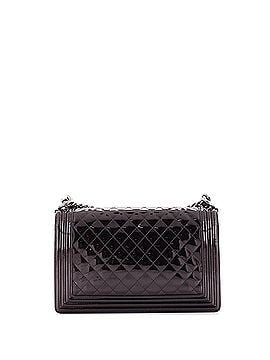 Chanel Boy Flap Bag Quilted Patent New Medium (view 2)