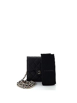 Chanel Classic Square Flap Clutch with Chain Quilted Caviar Small (view 2)