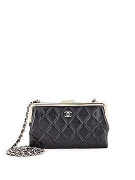 Chanel Logo Clasp Frame Clutch with Chain Quilted Lambskin Small (view 1)