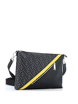 Fendi Front Zip Messenger Zucca Coated Canvas and Leather Large (view 2)