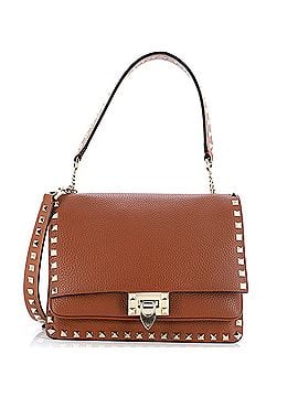Valentino Garavani Rockstud Flip Lock Flap Top Handle Bag Leather Small (view 1)