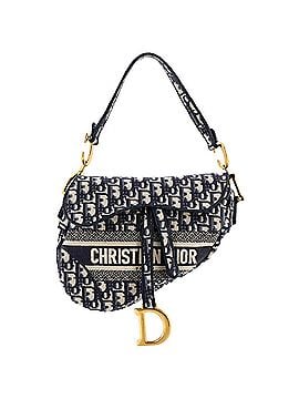 Christian Dior Saddle Handbag Logo Embroidered Oblique Canvas Medium (view 1)