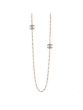 Chanel CC Station Long Necklace Metal with Faux Pearls and Crystals (view 1)