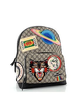 Gucci Courrier Zip Pocket Backpack GG Coated Canvas with Applique Medium (view 2)