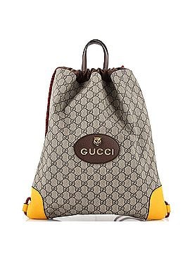 Gucci Neo Vintage Drawstring Backpack GG Coated Canvas Large (view 1)