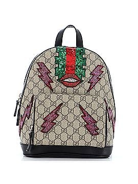 Gucci Zip Pocket Backpack Embellished GG Coated Canvas Small (view 1)