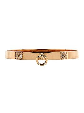Hermès Collier de Chien Bracelet 18K Rose Gold with Pave Diamond Studs PM (view 1)