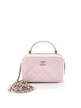 Chanel CC Zip Around Top Handle Vanity Case with Chain Quilted Caviar Mini (view 1)