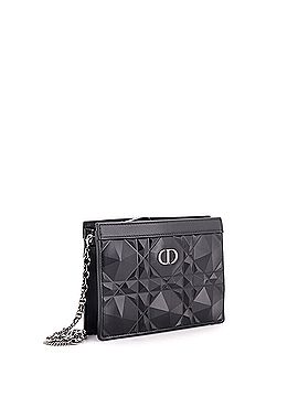 Christian Dior Caro Zipped Pouch With Chain Diamond Motif Cannage Calfskin (view 2)