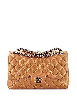 Chanel Classic Double Flap Bag Quilted Metallic Caviar Jumbo (view 1)