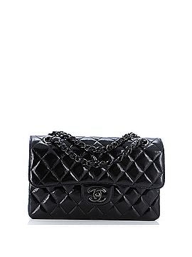 Chanel So Black Classic Double Flap Bag Quilted Shiny Crumpled Calfskin Small (view 1)
