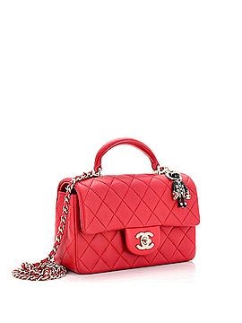 Chanel Classic Single Flap Top Handle Bag Quilted Lambskin with Lion Charm Mini (view 2)