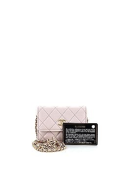 Chanel Miss Coco Strap Flap Clutch with Chain Quilted Caviar Mini (view 2)