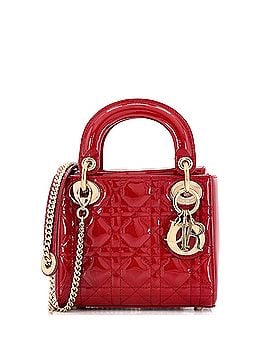 Christian Dior Lady Dior Chain Bag Cannage Quilt Patent Mini (view 1)
