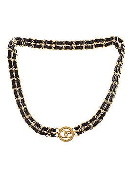 Chanel Vintage Double Chain CC Belt Metal and Leather (view 1)