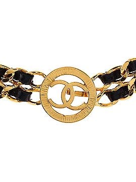 Chanel Vintage Double Chain CC Belt Metal and Leather (view 2)