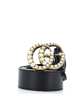 Gucci Pearly GG Marmont Belt Leather Wide (view 1)
