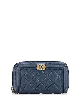 Chanel Boy Zip Around Wallet Quilted Lambskin Small (view 1)