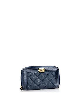 Chanel Boy Zip Around Wallet Quilted Lambskin Small (view 2)
