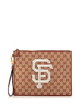 Gucci MLB Zip Pouch GG Canvas with Applique Medium (view 1)
