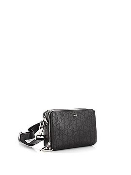 Christian Dior Double Zip Crossbody Pouch Oblique Galaxy Leather (view 2)