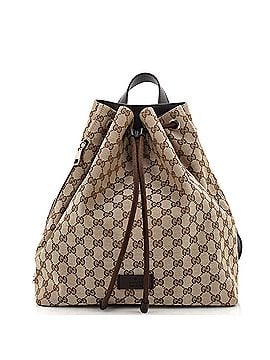 Gucci Drawstring Backpack (Outlet) GG Canvas Medium (view 1)