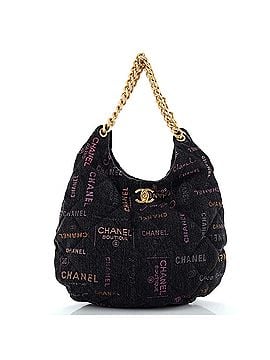 Chanel Denim Mood Hobo Logo Printed Quilted Denim Maxi (view 1)