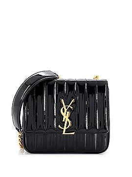Saint Laurent Vicky Crossbody Bag Vertical Quilted Patent Medium (view 1)