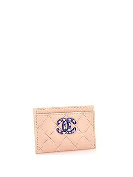 Chanel Bicolor CC Card Holder Quilted Caviar (view 2)