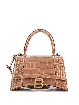 Balenciaga Hourglass Top Handle Bag Crocodile Embossed Leather Small (view 1)