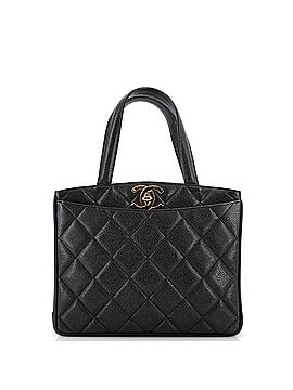 Chanel Vintage CC Lock Pocket Tote Quilted Caviar Small (view 1)