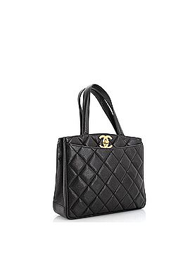 Chanel Vintage CC Lock Pocket Tote Quilted Caviar Small (view 2)