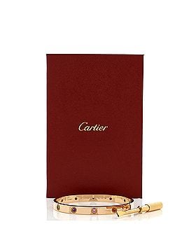 Cartier Love 10 Stone Bracelet 18K Rose Gold with Garnet, Amethyst and Sapphire (view 2)