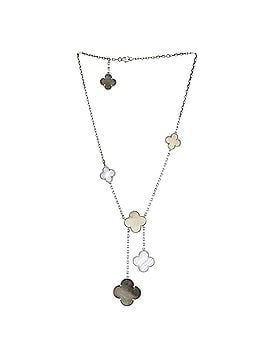 Van Cleef & Arpels Magic Alhambra 6 Motifs Necklace 18K White Gold with Mother of Pearl and Chalcedony (view 2)