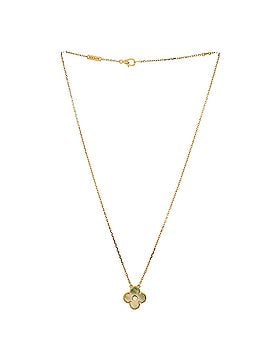 Van Cleef & Arpels Vintage Alhambra Pendant Necklace 18K Yellow Gold and Gold Mother of Pearl with Diamond (view 2)