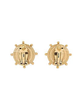 Chanel CC Wheel Clip-On Earrings Metal with Crystals (view 2)