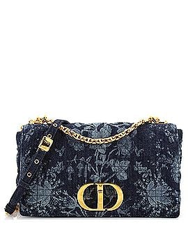 Christian Dior Caro Bag Cannage Quilt Floral Printed Denim Medium (view 1)